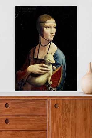 Lady Ermine Kakımlı - Leonardo Da Vinci Sanatsal Poster