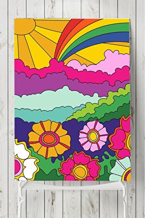 Rainbow, Gökkuşağı Psychedelic Indie Tarzı Poster