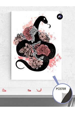 Yılan Sevgisi Hayvan Poster - Afiş - Dekoratif Duvar Posteri