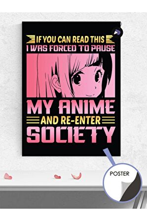 Forced Pause Motto Manga Anime Poster - Afiş - Dekoratif Duvar Posteri