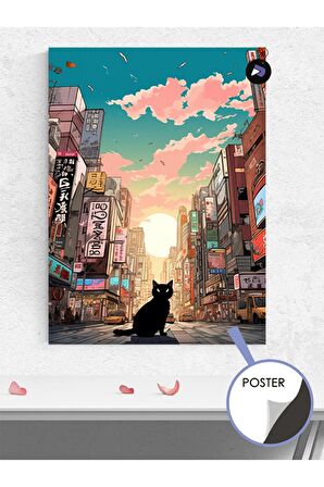 Tokyolu Kedi Manga Anime Poster - Afiş - Dekoratif Duvar Posteri