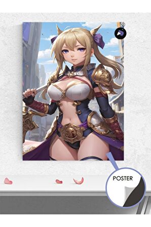 Sarı Savaşçı Anime Kızı Manga Anime Poster - Afiş - Dekoratif Duvar Posteri