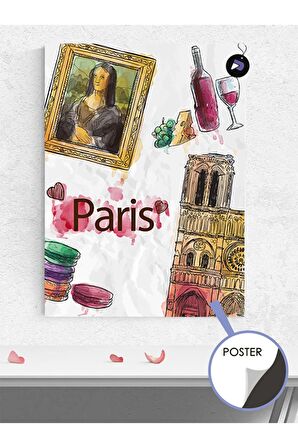 Fransa Paris Esintileri Poster - Afiş - Dekoratif Duvar Posteri