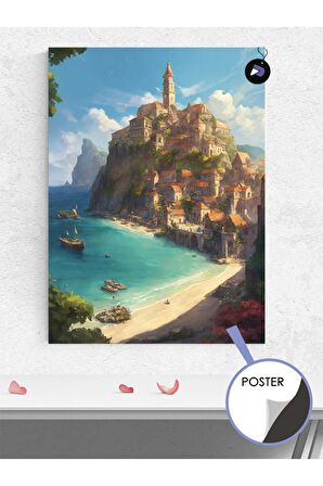 İtalya Amalfi Poster - Afiş - Dekoratif Duvar Posteri