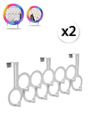 2 Adet Beyaz Gondol Kapı Arkası Askılık - Çok Amaçlı Kapı Arkası Askılığı