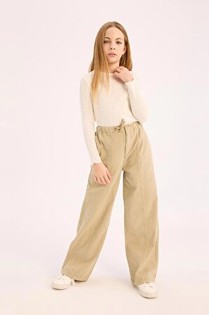 Kız Çocuk Wide Leg Geniş Paça Pamuklu Pantolon