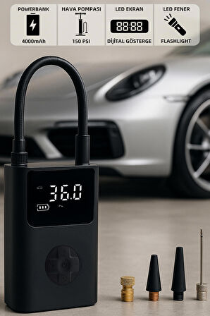 Mioji Mio 11 Plus 150PSI 4000mAh Taşınabilir Araba Hava Pompası