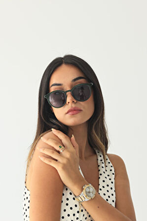 Yeşil Siyah Cam Güneş Gözlüğü