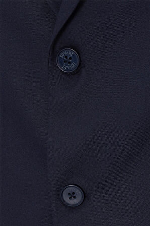 Lacivert Regular Düz Mono Yaka 6 Drop Klasik Takım Elbise