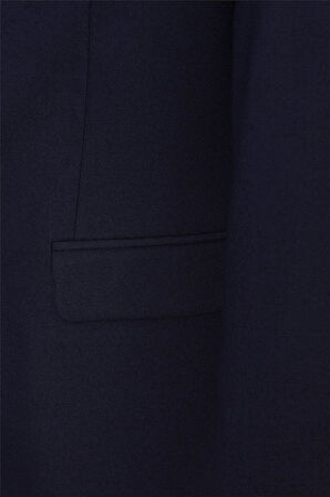 Lacivert Regular Düz Mono Yaka 6 Drop Klasik Takım Elbise