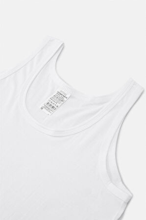 Beyaz Regular Düz Atlet