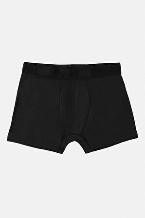 Siyah Regular Düz Boxer