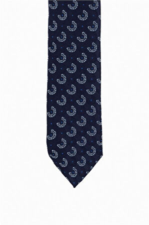 Lacivert Baskılı Kravat