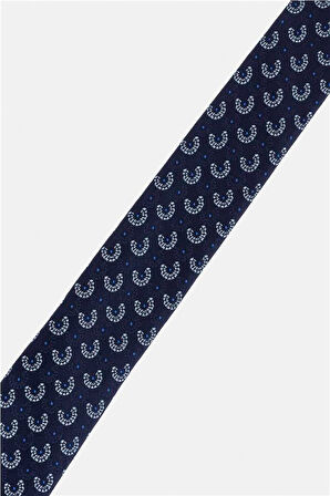 Lacivert Baskılı Kravat