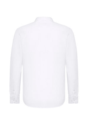 Beyaz Slim Fit Düz Klasik Yaka Gömlek