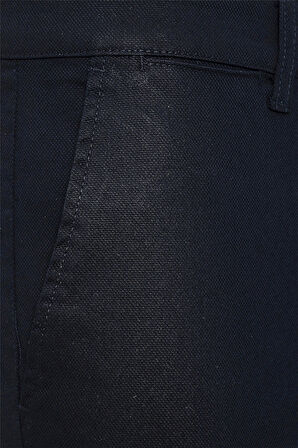 Lacivert Slim Fit Armürlü Pantolon