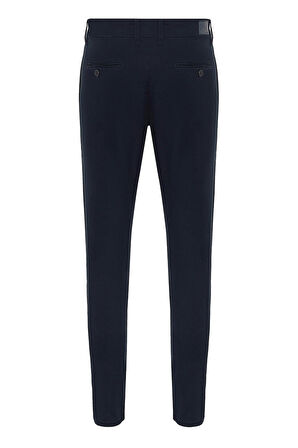 Lacivert Slim Fit Armürlü Pantolon
