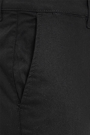 Siyah Slim Fit Armürlü Pantolon