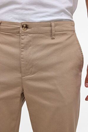Bej Regular Armürlü Pantolon