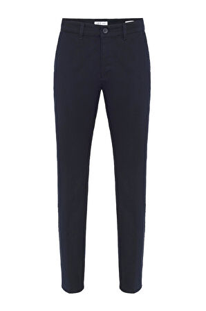 Lacivert Regular Armürlü Pantolon