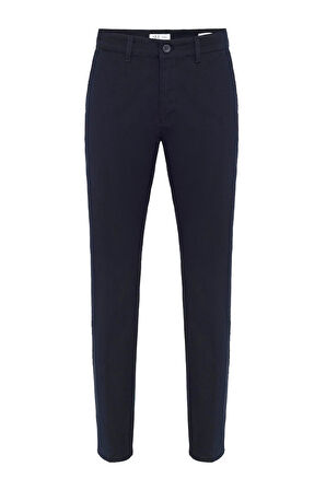 Lacivert Regular Armürlü Pantolon