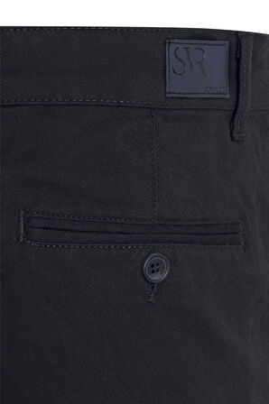 Lacivert Regular Armürlü Pantolon