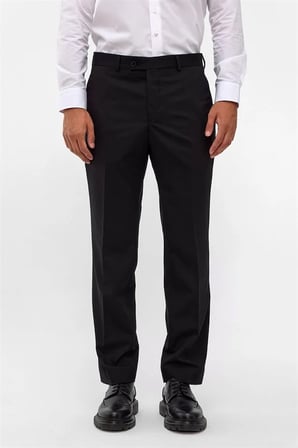 Siyah Regular Düz Klasik Pantolon