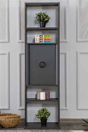 Kitaplık, Black New Dolaplı 4 Raflı Kitaplık