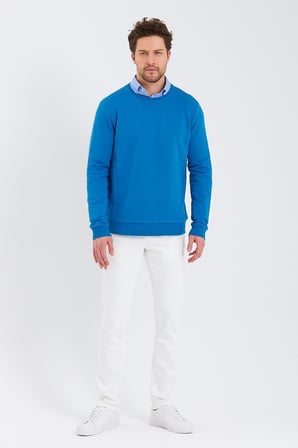Erkek Bisiklet Yaka Uzun Kol Kışlık Siyah Sweatshirt
