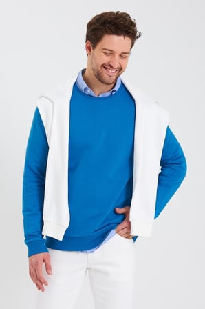 Erkek Bisiklet Yaka Uzun Kol Kışlık Siyah Sweatshirt