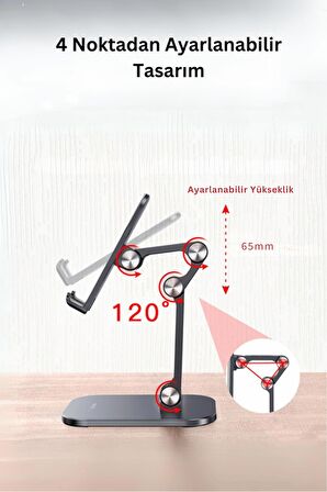 C1004 Ayarlanabilir Katlanabilir Masaüstü Telefon Tablet Standı