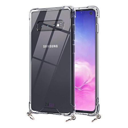 Hippi Galaxy S10 Uyumlu Şeffaf Askılı Kılıf