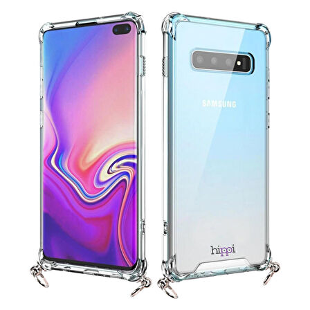 Hippi Samsung Galaxy S10 Plus Uyumlu Sert Şeffaf Kılıf