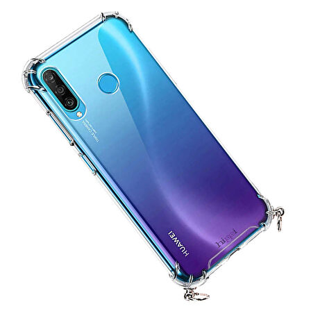 Hippi Huawei P30 Lite Uyumlu  Şeffaf Askılı Telefon Kılıfı