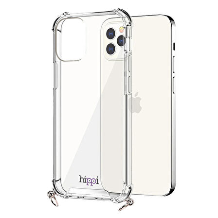 Hippi iPhone 14 Pro Max Uyumlu Şeffaf Askılı Telefon Kılıf