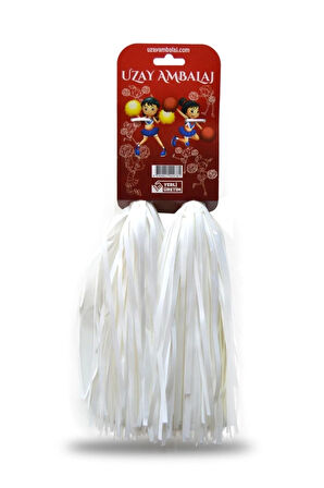 2'li 23 Nisan Metalik Beyaz Ponpon