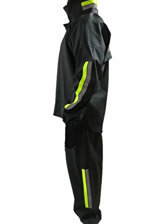 MDB Unisex Tam Kalıp otorcu Kurye Su Gecirmez Yağmurluk Takım  Siyah