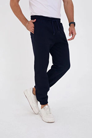 MDB Unisex Kışlık Üç İplik astikli Eşofman Pantolon  acivert