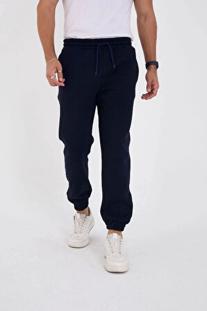 MDB Unisex Kışlık Üç İplik astikli Eşofman Pantolon  acivert