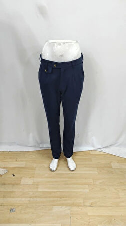 MDB Erkek Belden Düğmeli Cepli Dokuma Pantolon