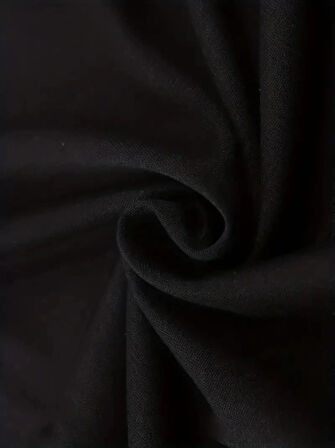 MDB Baskılı Oversize Bisiklet Yaka Tshirt  iyah