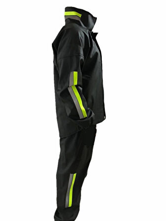 MDB Unisex Tam Kalıp otorcu Kurye Su Gecirmez Yağmurluk Takım  Siyah