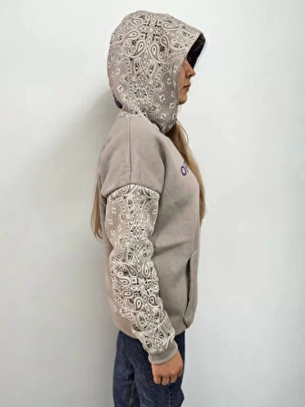 MDB Baskılı Kapüşonlu weatshirt  Gri