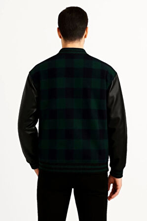 MDB Kolları uni Deri Içi Astarlı Oduncu Kolej Içi Ceket  Haki