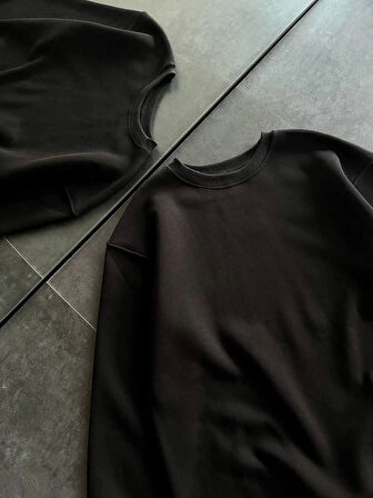 MDB Kışlık Bisiklet Yaka Üç İplik Basic weathirt  iyah