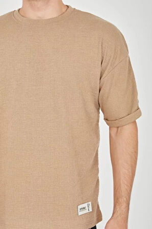 MDB Unisex Jakar Kumaş Rahat Kol Thirt  Kahverengi