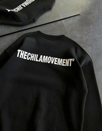 MDB Kışlık Bisiklet Yaka Oversize Baskılı weathirt  iyah