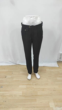 MDB Erkek Belden Düğmeli Cepli Dokuma Pantolon