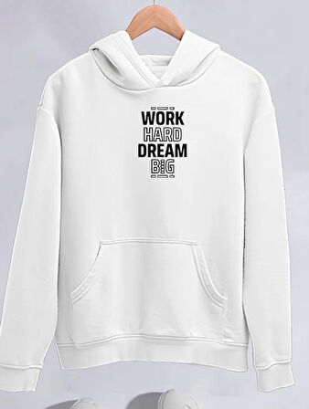 MDB Kışlık Üç İplik Kapşonlu weathirt  Beyaz