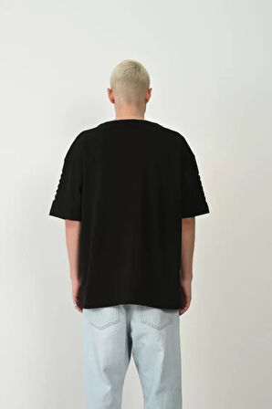 MDB Unisex Baskılı Bisiklet Yaka Oversize Thirt  iyah
